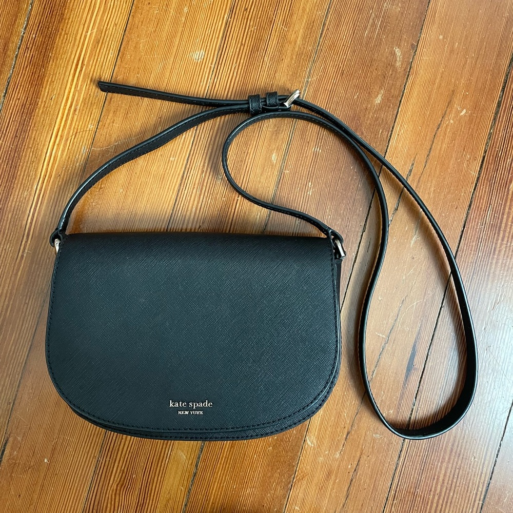Kate Spade Black Saddle Bag